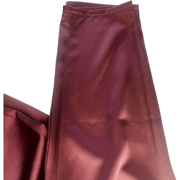 Paige Women's Maroon Kodie Crop Satin Trouser Pants - Picture 5 of 11
